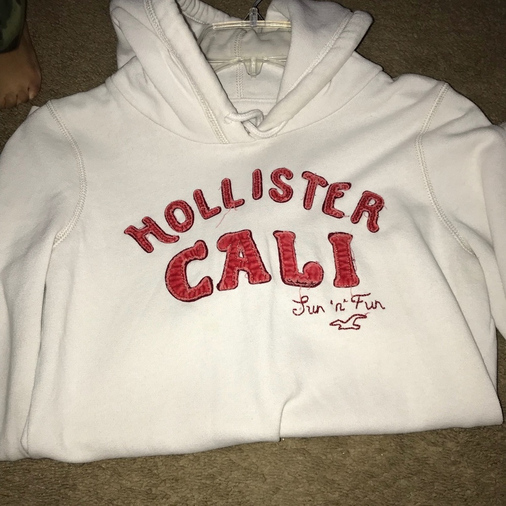 White and red Hollister hoodie